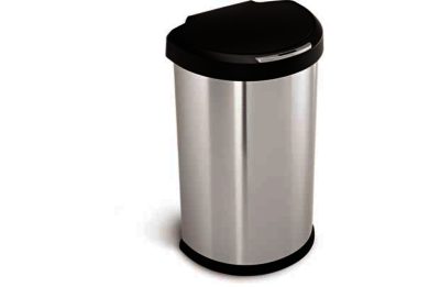 simplehuman 45L Semi Round Sensor Bin - Silver